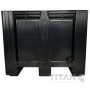 Solid Plastic Box Pallet 3 Skids - 610Litre Black