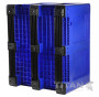 Solid Plastic Box Pallet 3 Skids - 610Litre Blue