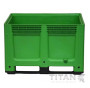 Plastic Box Pallet with 2 Forklift Skids – 610 Litre Capacity Green