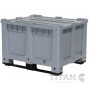 Plastic Box Pallet 2 Skids – 610Litre Capacity Including Drop On Lid 