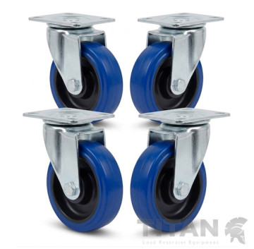 Rubber Castors Set of 4 Factory Fitted 125mm