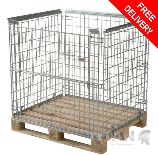 Wire Mesh Pallet Cage (UK Pallets) Extra Height H1200mm