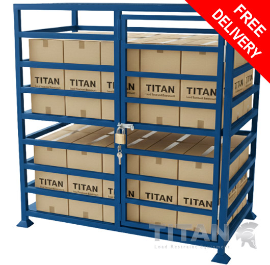 Jumbo Lockable Cage Two Tier 500kg Capacity W1980 x H2050mm