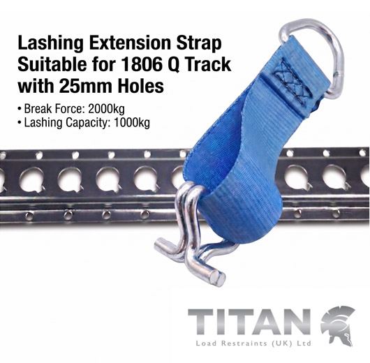 Lashing Extension Strap for 1806 Q Track 25mm Hole