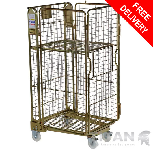 4-Sided Nestable Gold Colour Roll Pallet – 600kg Capacity