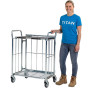 Foldable Stock Trolley 500kg Capacity with Shelf & Rod Infill Base