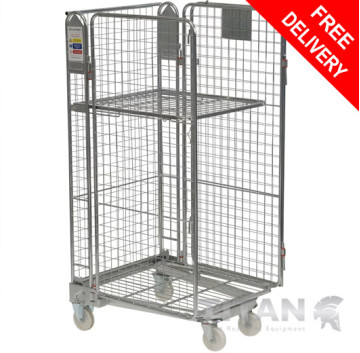 Budget 3 Sided Roll Container with Hinged Shelf