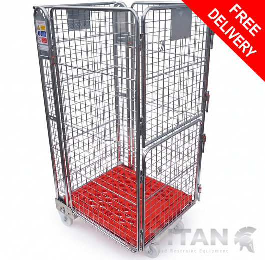 4 Sided Plastic Base Roll Container Nestable 
