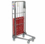 3 Sided Red Plastic Base Roll Container Nestable 600kg Capacity