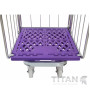 3 Sided Purple Plastic Base Roll Container Nestable 600kg Capacity