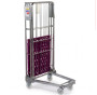 3 Sided Purple Plastic Base Roll Container Nestable 600kg Capacity