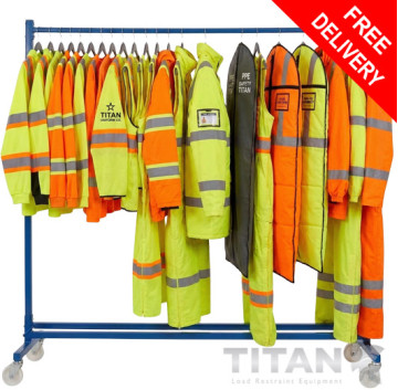 Heavy Duty Garment Rail Trolley (Industrial) Blue