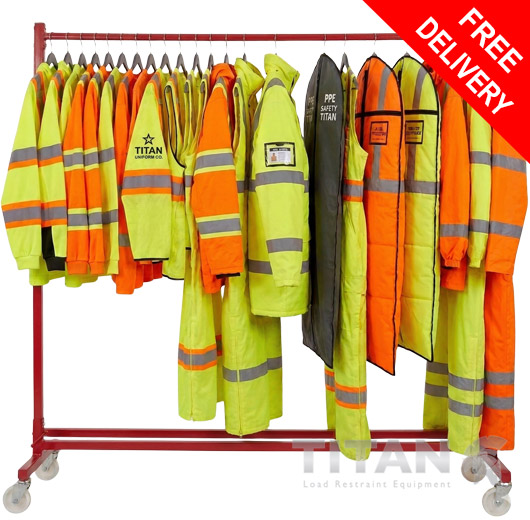 Heavy Duty Garment Rail Trolley (Industrial) Red