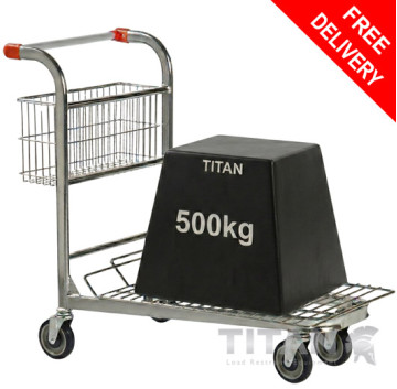 Stock Trolley with Fixed Basket (Nestable) 500kg Capacity
