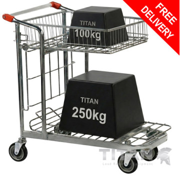 Stock Trolley with Folding Basket – Nestable 350kg Capacity