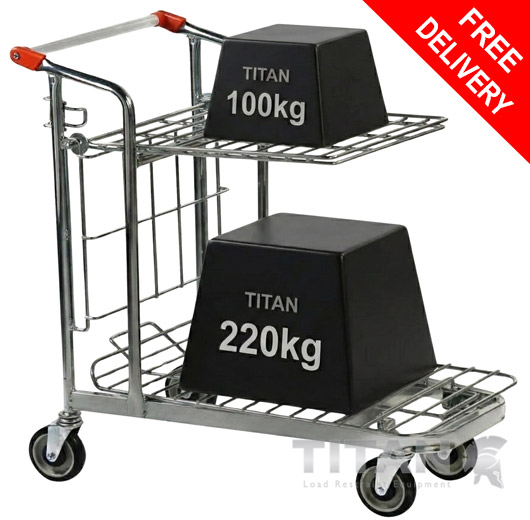Stock Trolley with Folding Shelf – Nestable 320kg