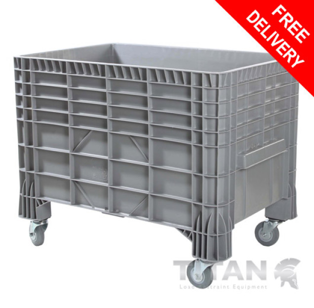 Plastic Pallet Box with Wheels 550Litre FREE UK Delivery
