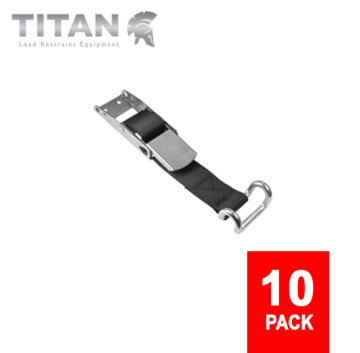 Curtainsider Buckle Straps with Closed Rave Hooks 850mm (Pack of 10)
