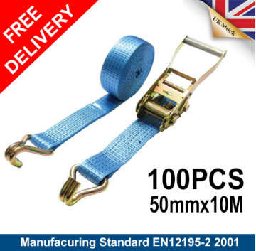 Bulk Buy 100pcs - 5000kg Ratchet Strap Claw Hooks 10Metres