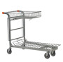 Nestable Stock Trolley with Folding Basket 500kg Capacity 